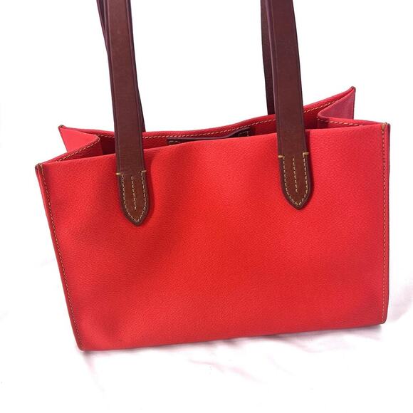Dooney & Bourke Eva Small Shopper Handbag Red Orange Purse - Picture 5 of 15